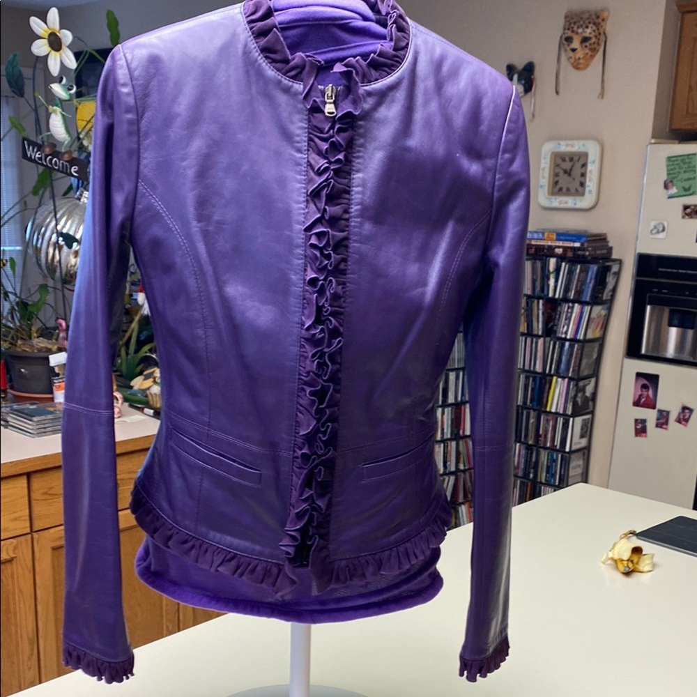 Italian Purple Ruffled Women's Jacket